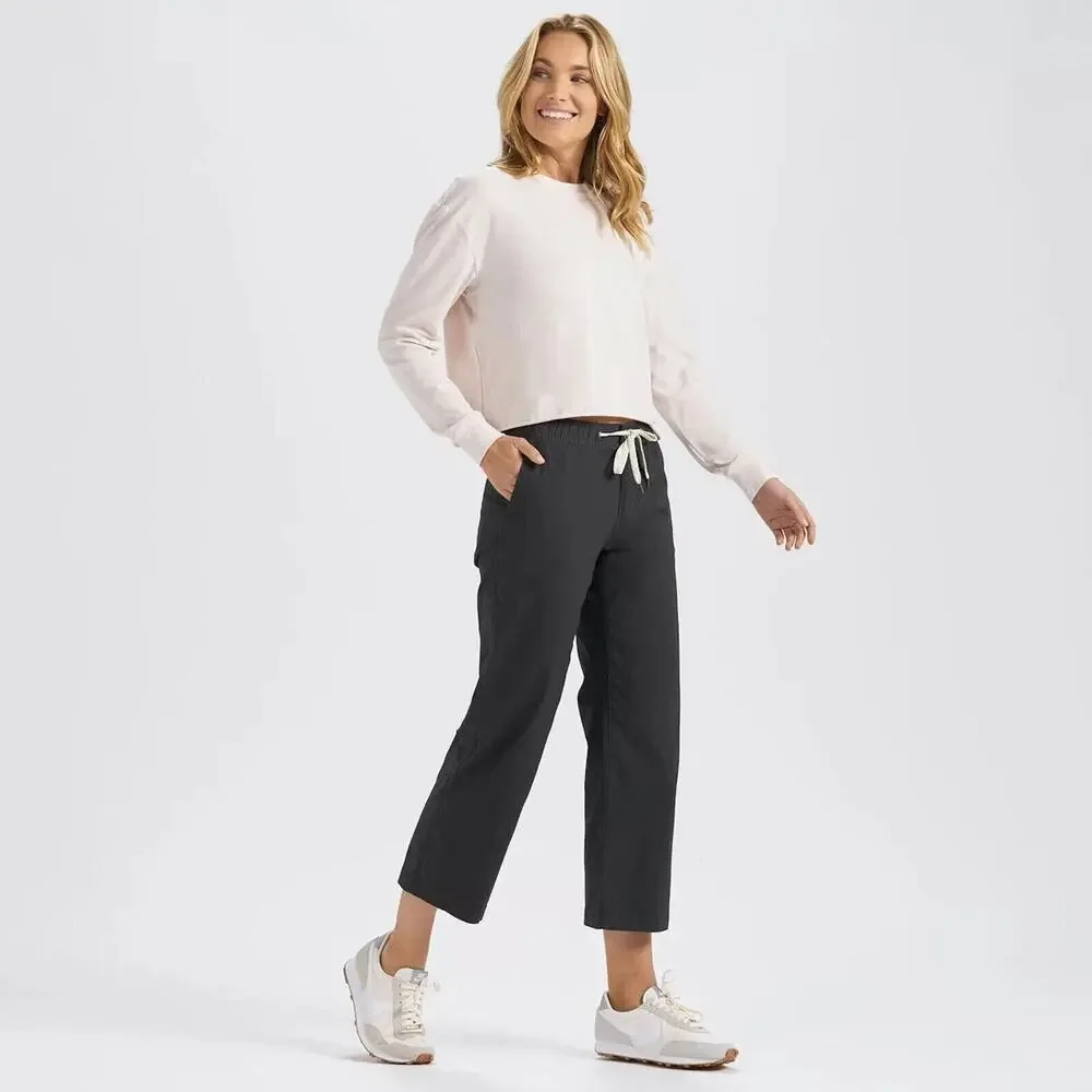 Vuori DuraTerra Ripstop Wide Leg Ankle Cropped Pants Charcoal Black Gray XS